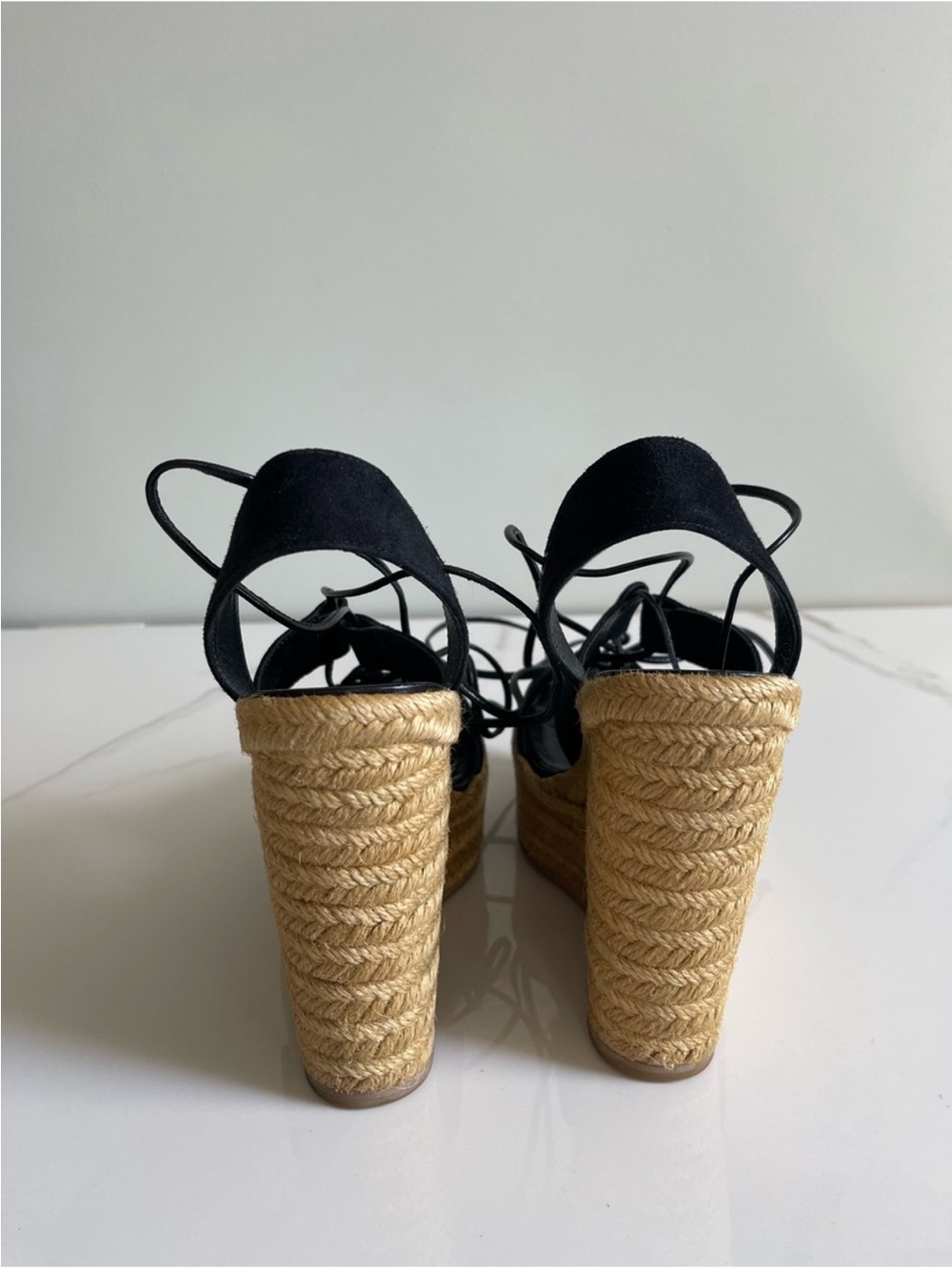 AUTHENTIC YSL BLACK ESPADRILLE WEDGES - Picture 6 of 11